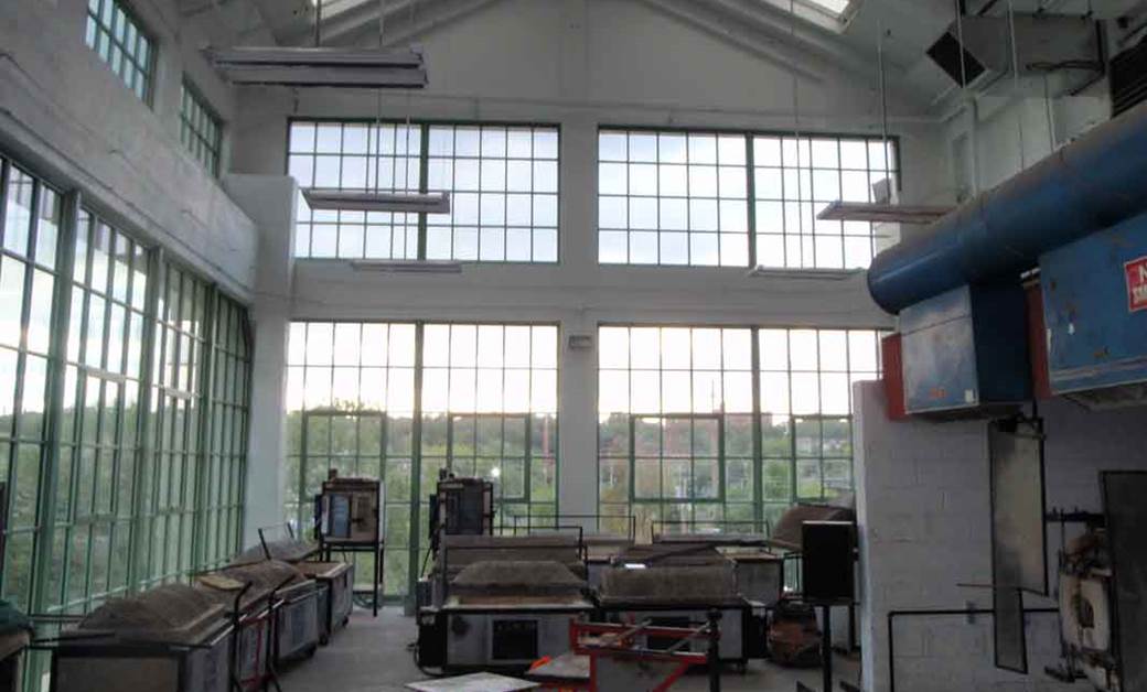 Cleveland Institute of Art interior with tall windows