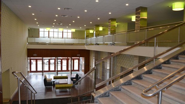 Heinz At 950 lobby with staircase